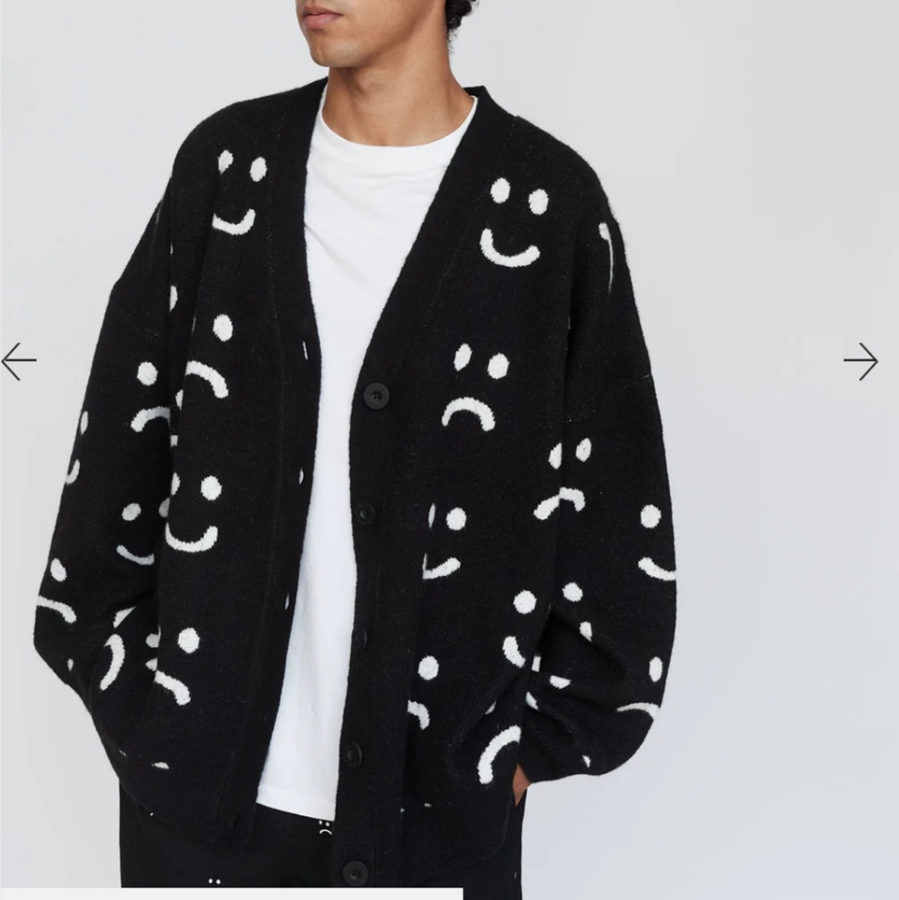 Lazy Oaf happy sad good days bad days cardigan
